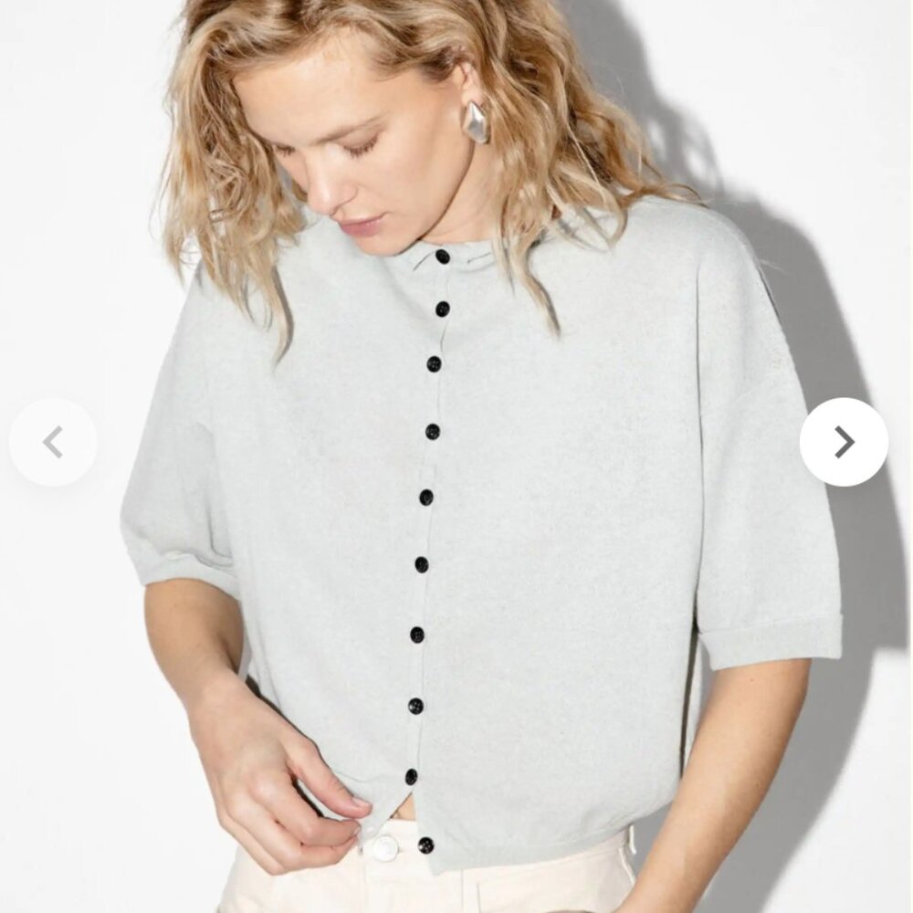 James Street Co Peri Cardigan Gauze Scale Grey